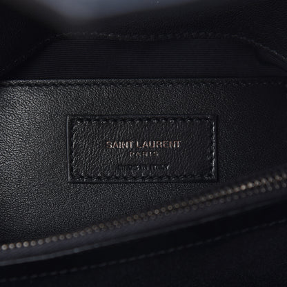 Saint Laurent Sheepskin Matelasse Chevron Monogram Medium College Bag Black 6 of 10