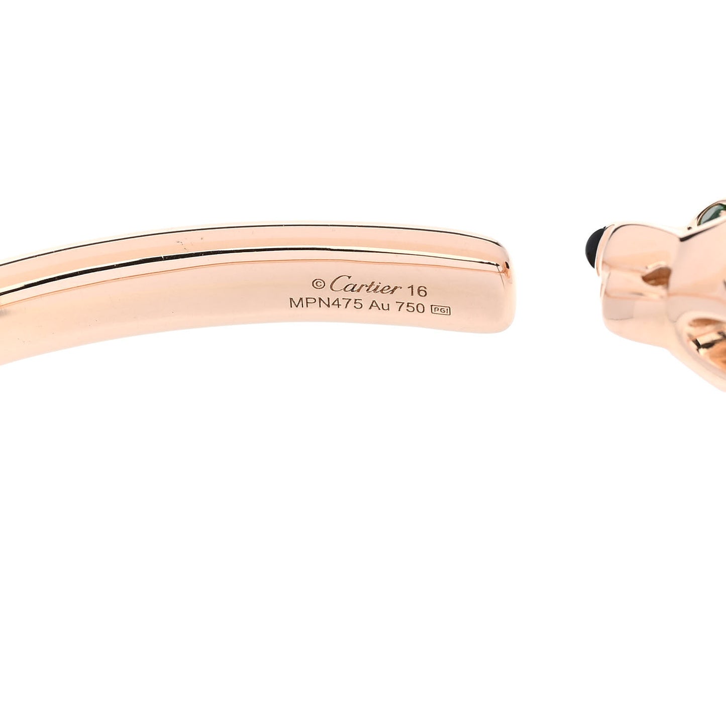 18K Pink Gold Tsavorite Black Onyx Panthere De Cartier Bracelet 16