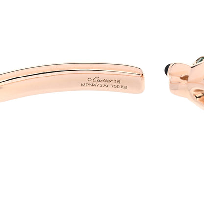 Cartier 18K Pink Gold Tsavorite Black Onyx Panthere De Cartier Bracelet 16 5 of 6