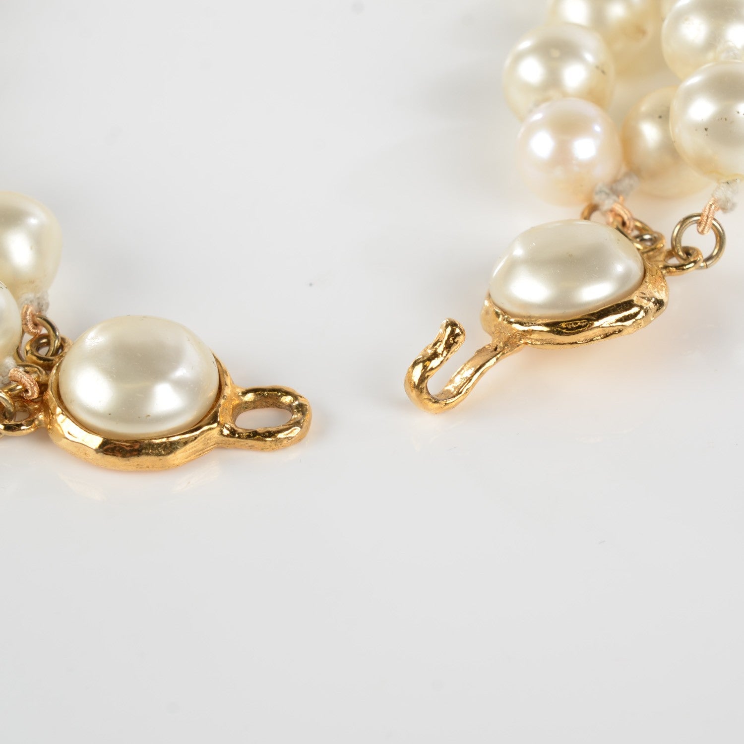Chanel Pearl Triple Strand CC Short Necklace Gold 5 of 7