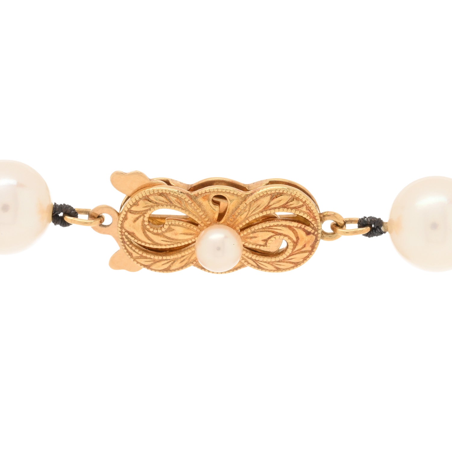 Mikimoto 18K Yellow Gold Akoya Pearl 7.5-8mm Strand Necklace 3 of 5