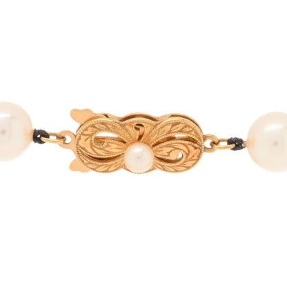 Mikimoto 18K Yellow Gold Akoya Pearl 7.5-8mm Strand Necklace 3 of 5