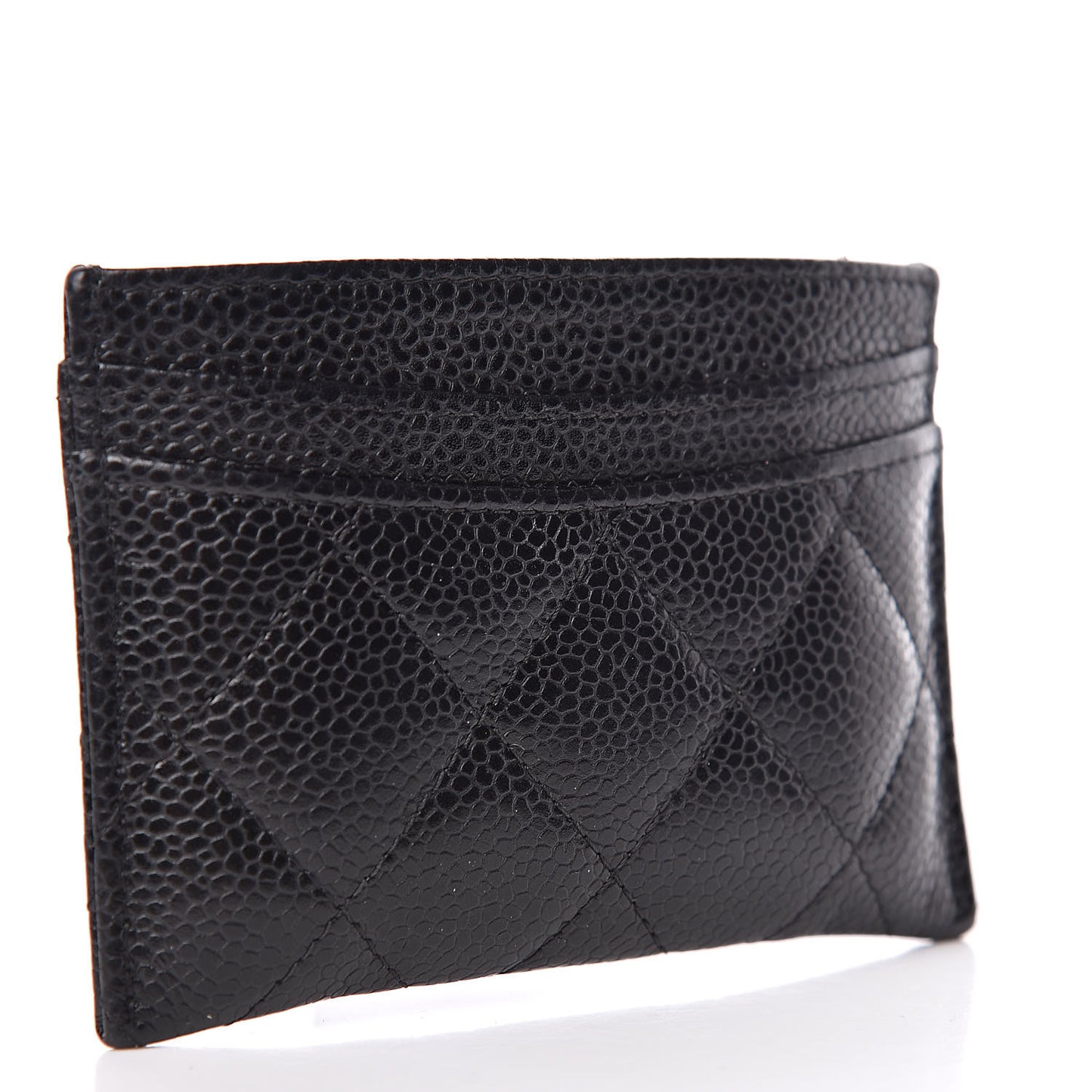 Caviar Quilted Card Holder Black