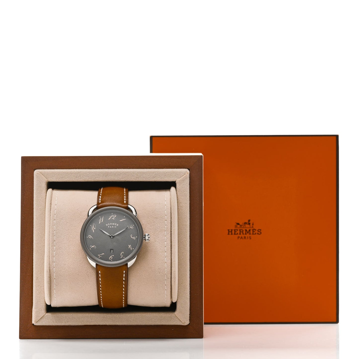 Stainless Steel Barenia 40mm Arceau Quartz Watch Fauve