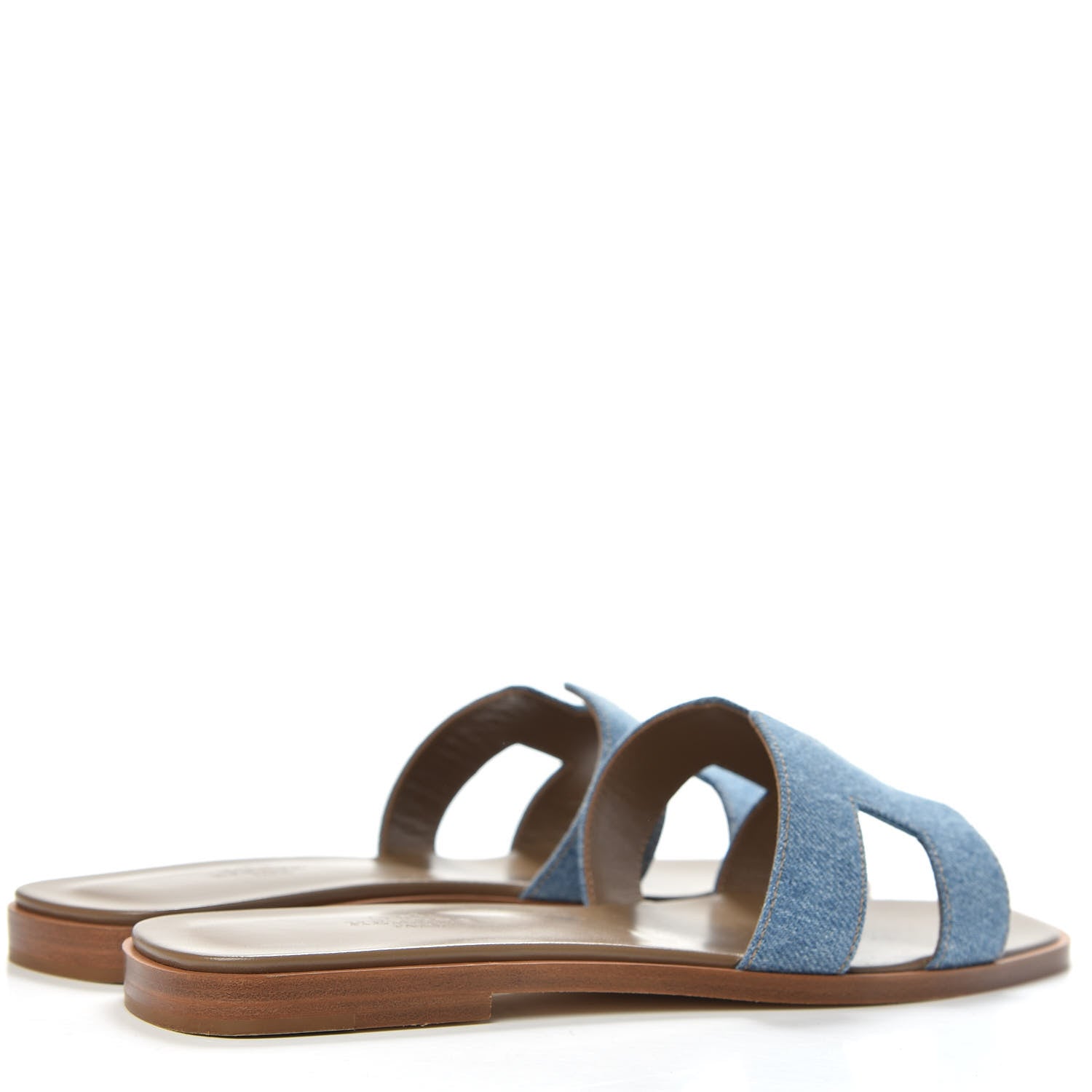Hermes Denim Canvas Oran Sandals 38 Bleu Clair 4 of 9