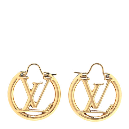 Louis Vuitton Metal Small Louise Hoop Earrings Gold 1 of 5