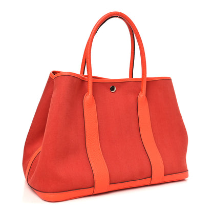 Hermes Toile Officier Negonda Garden Party 36 Rouge Tomate Capucine 3 of 11