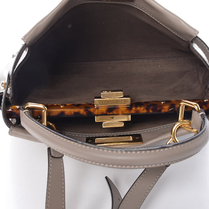 Fendi Vitello Seta Plexiglass Tortoise Medium Peekaboo Iconic Satchel Tortora 6 of 16