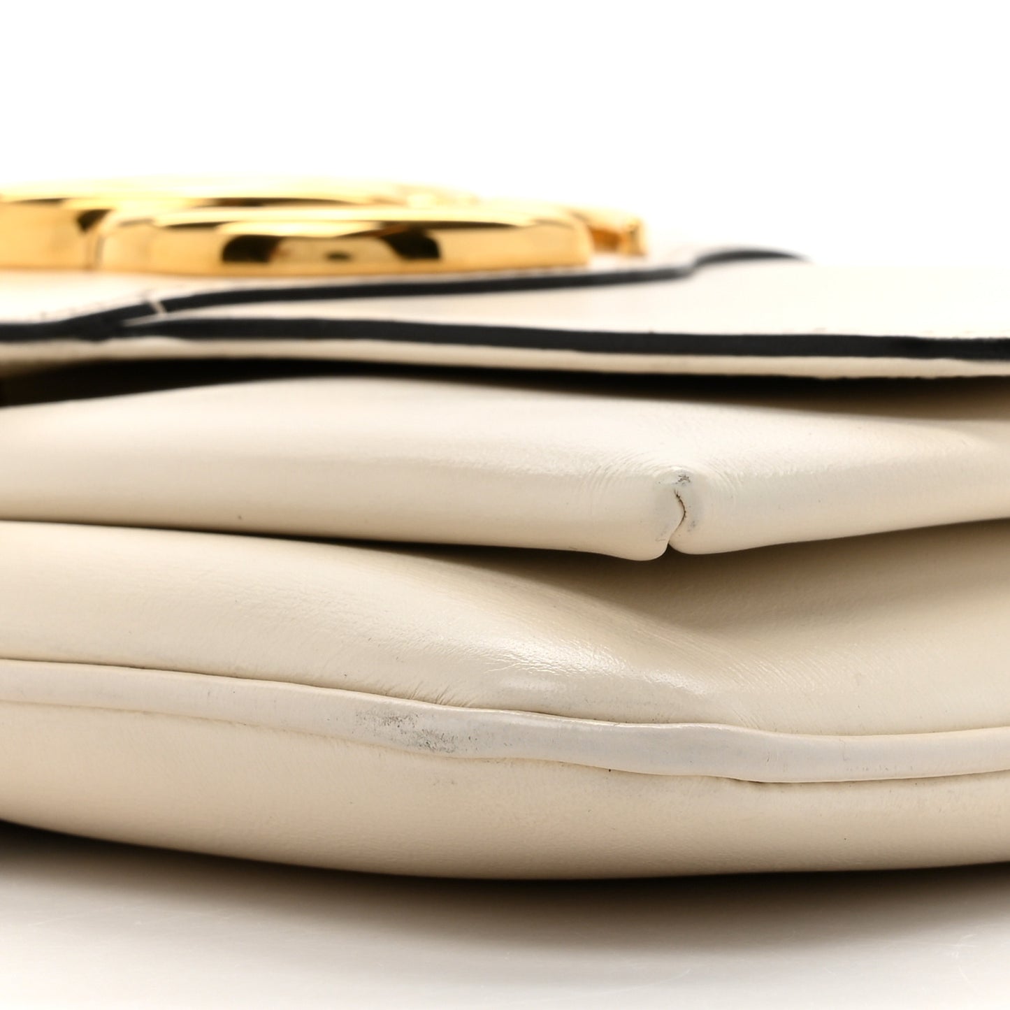 Calfskin Small Arli Flap Shoulder Bag Mystic White