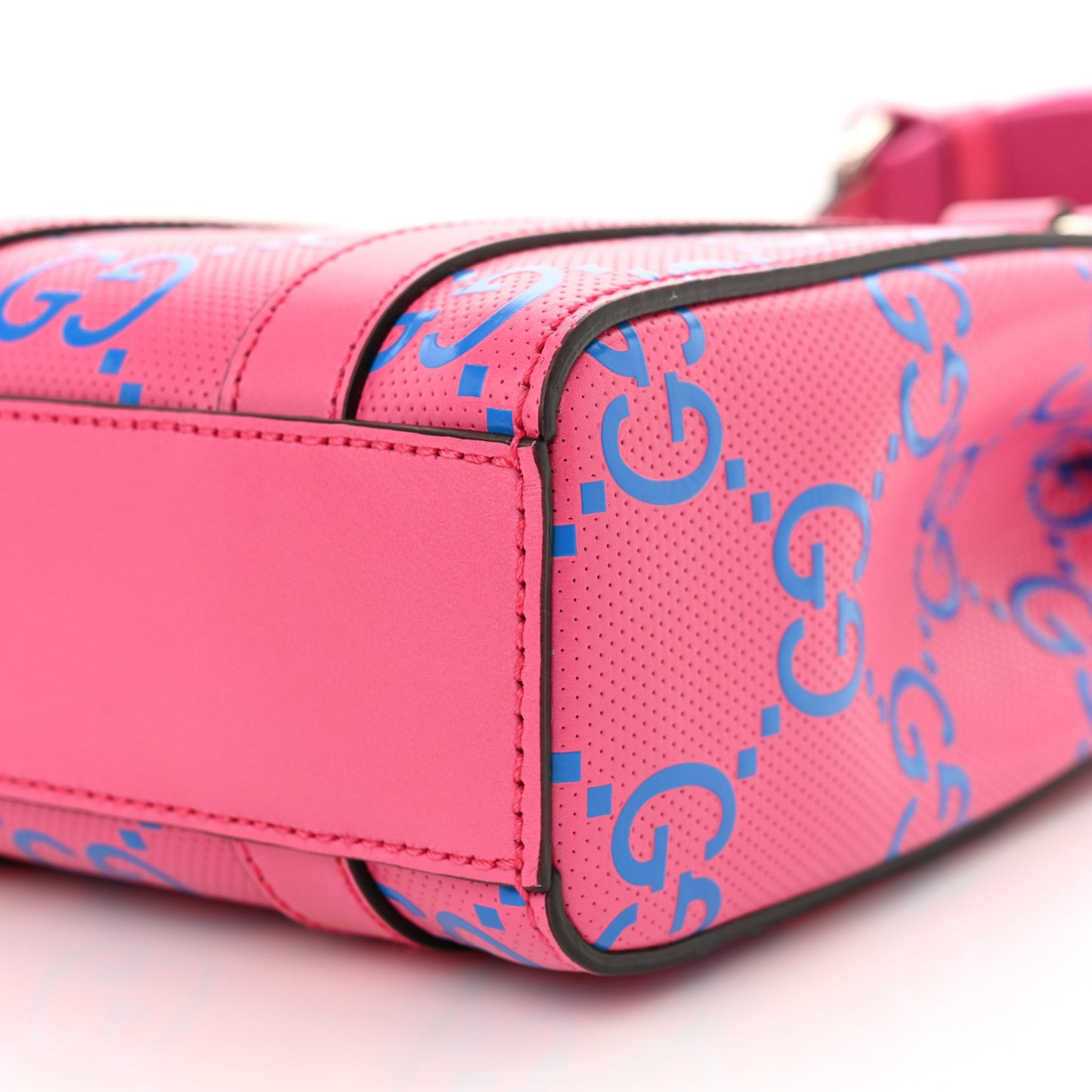 Calfskin GG Tennis Embossed Mini Tote Bag Modern Fuchsia Modern Blue