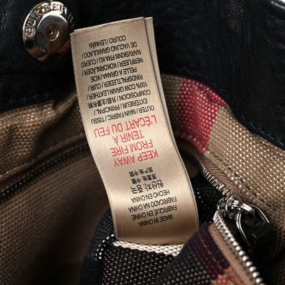 Burberry Grainy Calfskin House Check Small Maidstone Black 6 of 23