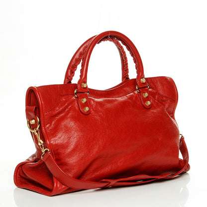 Balenciaga Agneau Giant 12 Gold Hardware City Rouge Lipstick 3 of 6