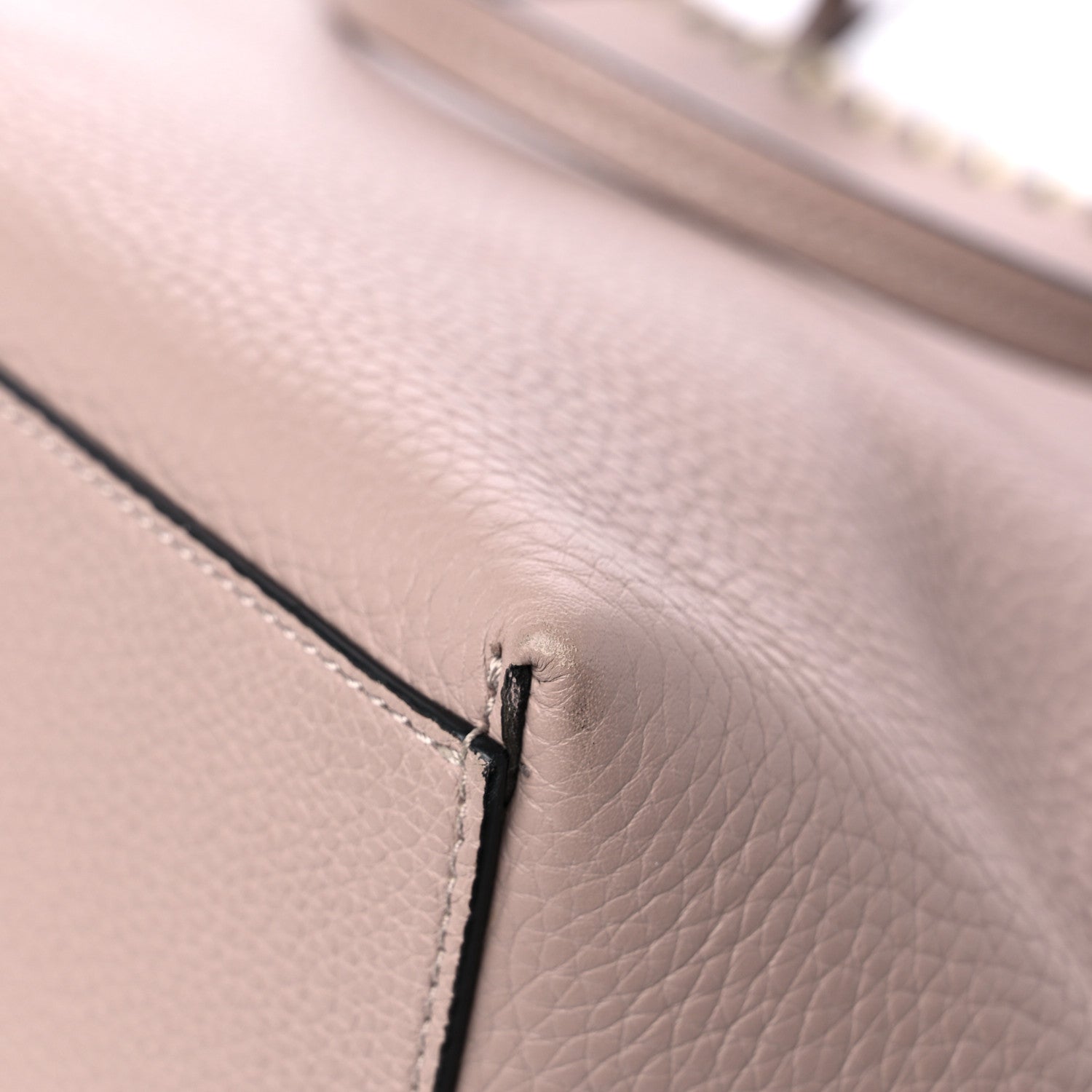 Valentino Garavani Grained Calfskin Rockstud Shoulder Tote Poudre 10 of 14