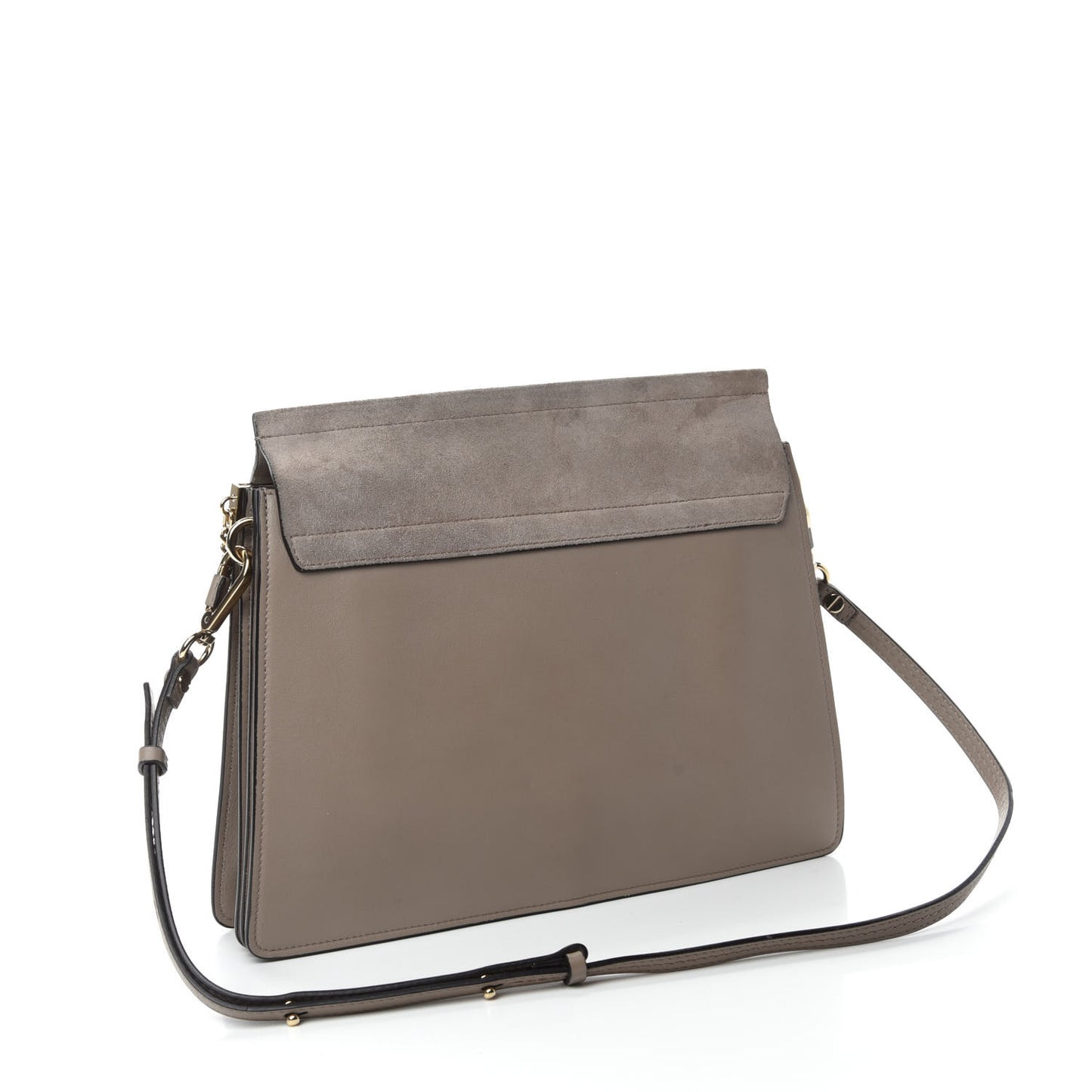 Calfskin Suede Medium Faye Shoulder Bag Motty Grey