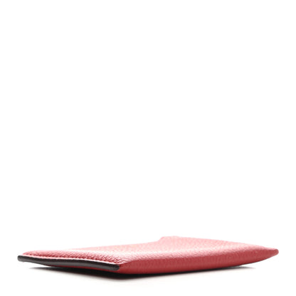 Celine Drummed Calfskin Bi-Color Card Holder Red 4 of 7