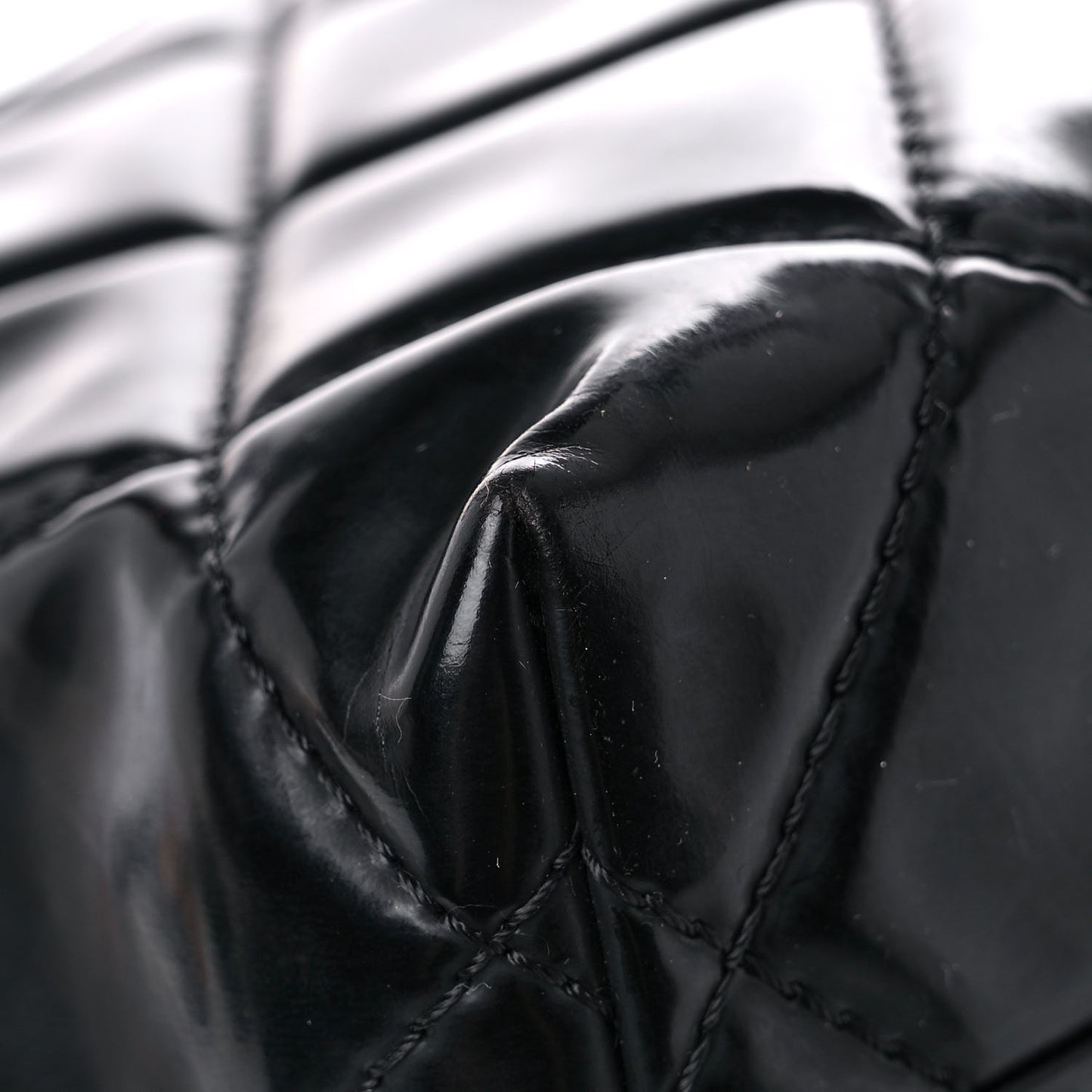 Vinyl Quilted In the Business Flap Bag Black