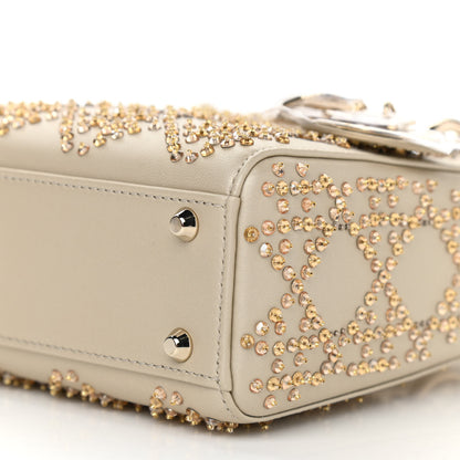 Christian Dior Metallic Lambskin Crystal Cannage Mini Lady Dior Platinum 10 of 11