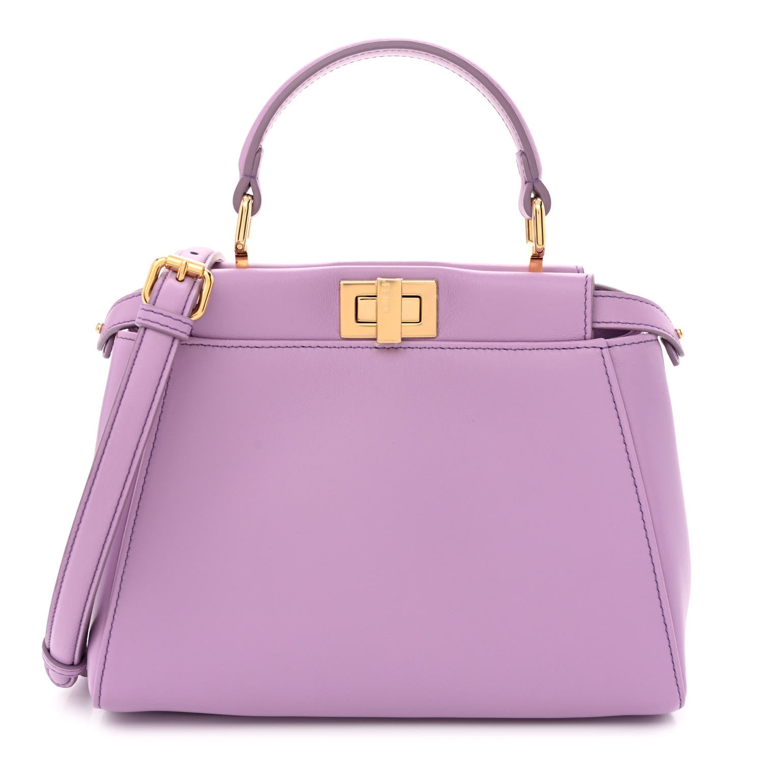 Fendi Nappa Stacked Bar Mini Peekaboo Iconic Satchel Violetta 1 of 11