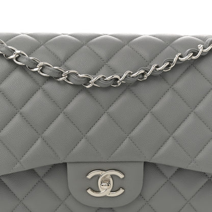Chanel Caviar Quilted Jumbo Double Flap Grey 8 of 12
