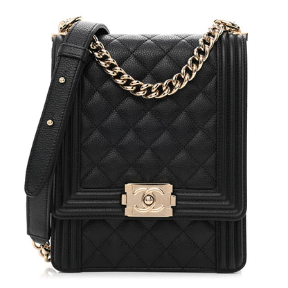 Chanel Caviar Quilted North South Boy Flap Black 1 of 10