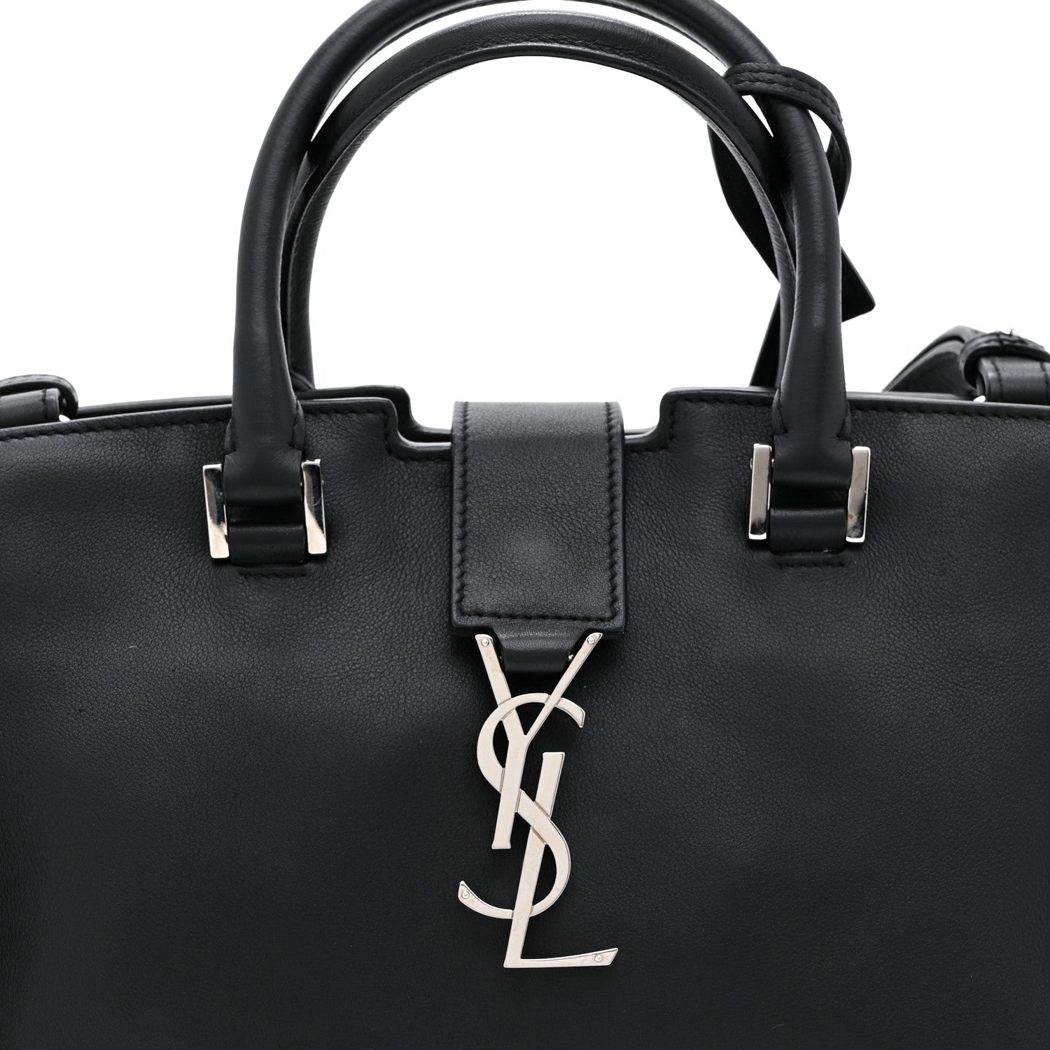 Saint Laurent Calfskin Monogram Baby Downtown Cabas Black 8 of 10