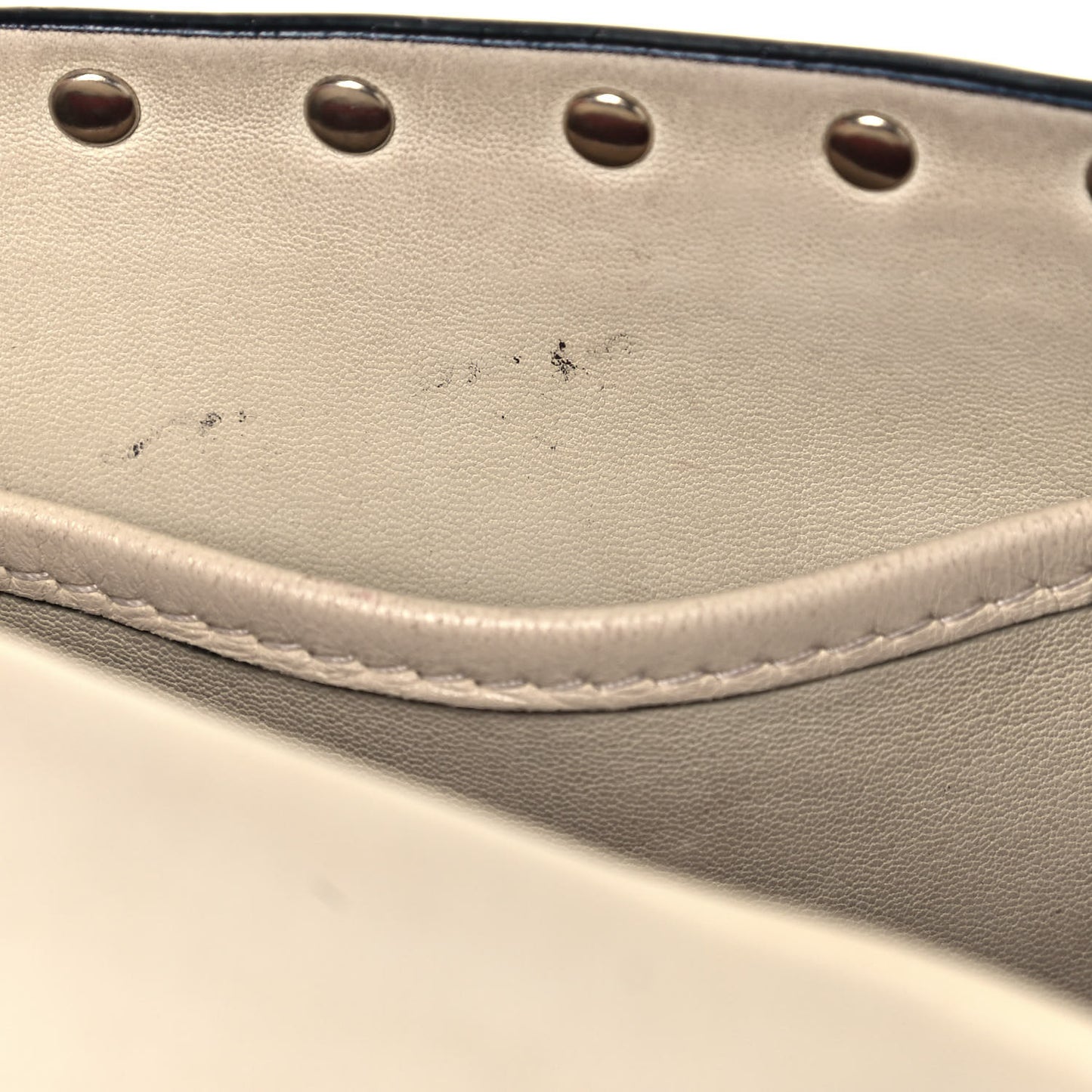 Nappa Medium Rockstud Spike Shoulder Bag Light Ivory