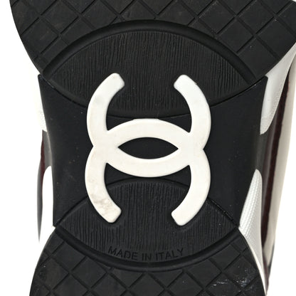 Chanel Calfskin CC Sneakers 37 Burgundy White 6 of 9