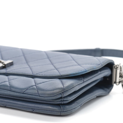 Chanel Lambskin Quilted Soft Boy Flap Blue 9 of 9