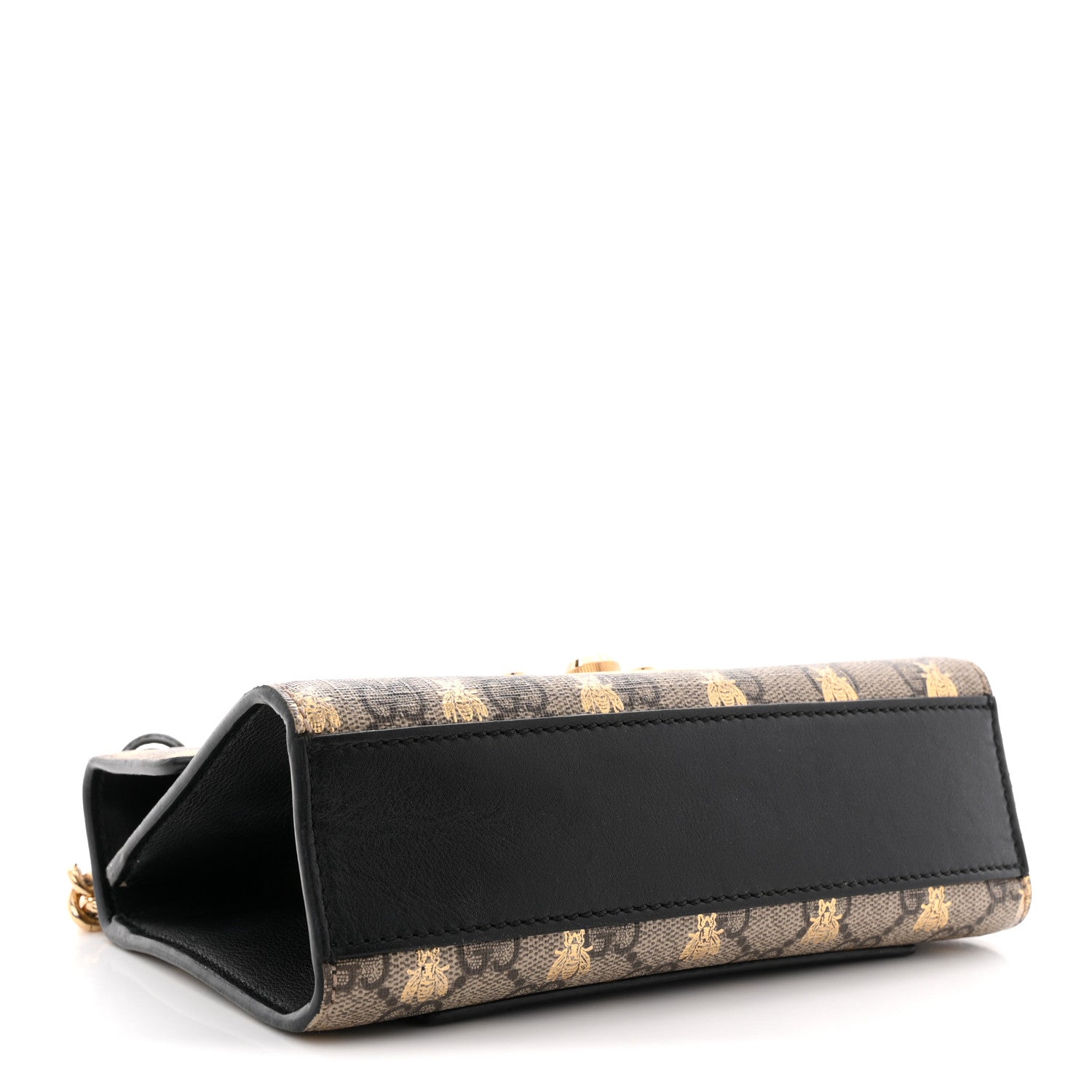 Gucci GG Supreme Monogram Bees Small Padlock Shoulder Bag Black 4 of 13