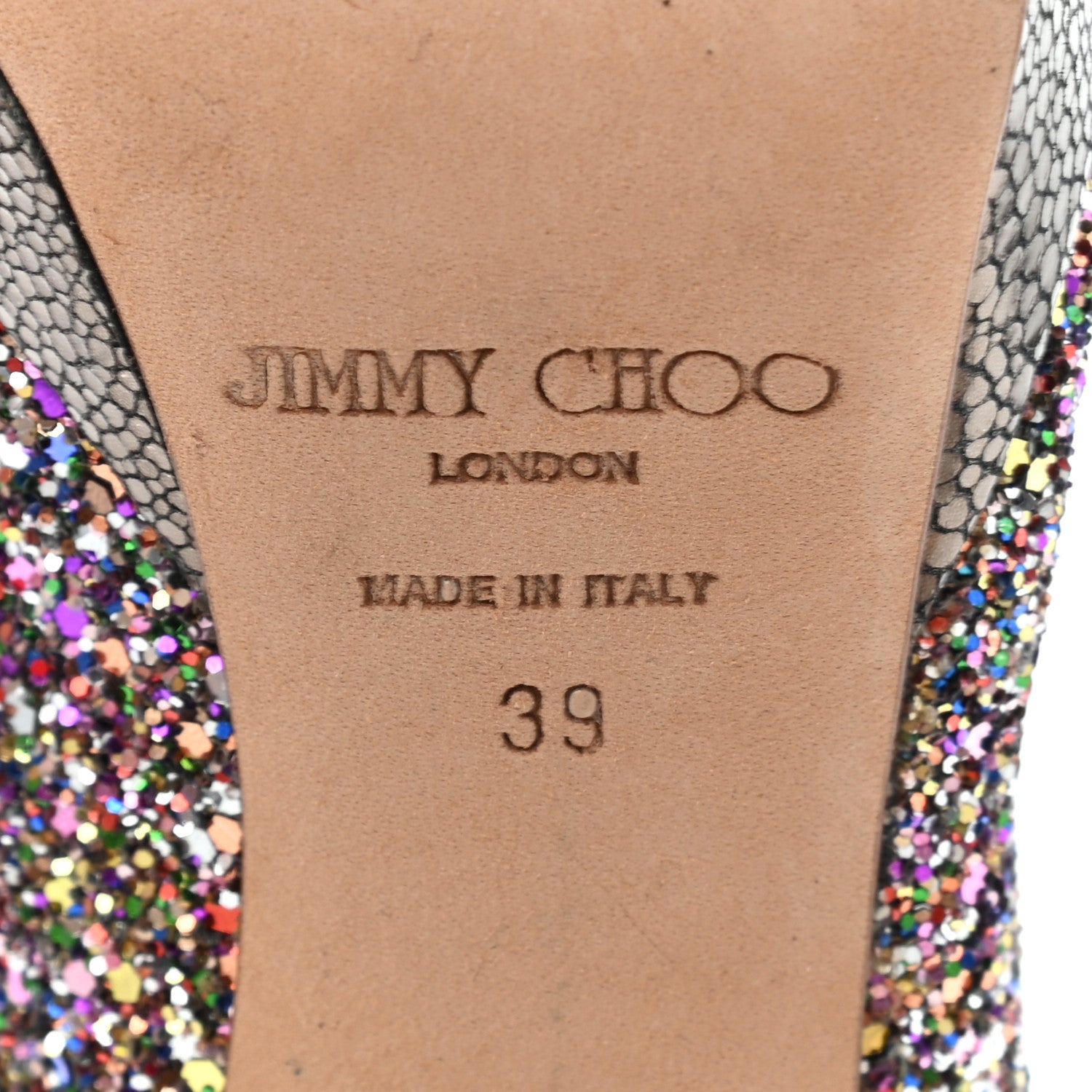 Jimmy Choo Glitter Fabric Vibe Peep Toe Platform Pumps 39 Multicolor 7 of 7