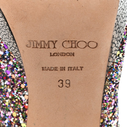 Jimmy Choo Glitter Fabric Vibe Peep Toe Platform Pumps 39 Multicolor 7 of 7