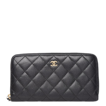 Chanel Caviar Quilted Large Zip Around Wallet Black 1 of 14