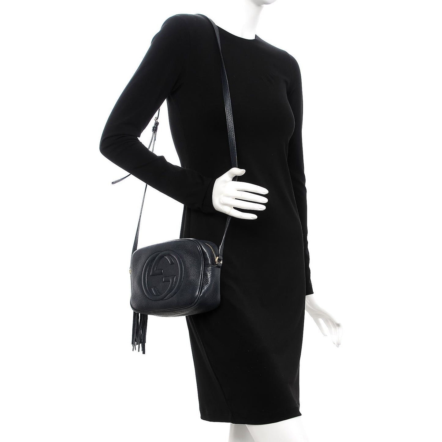 Pebbled Calfskin Small Soho Disco Bag Blue