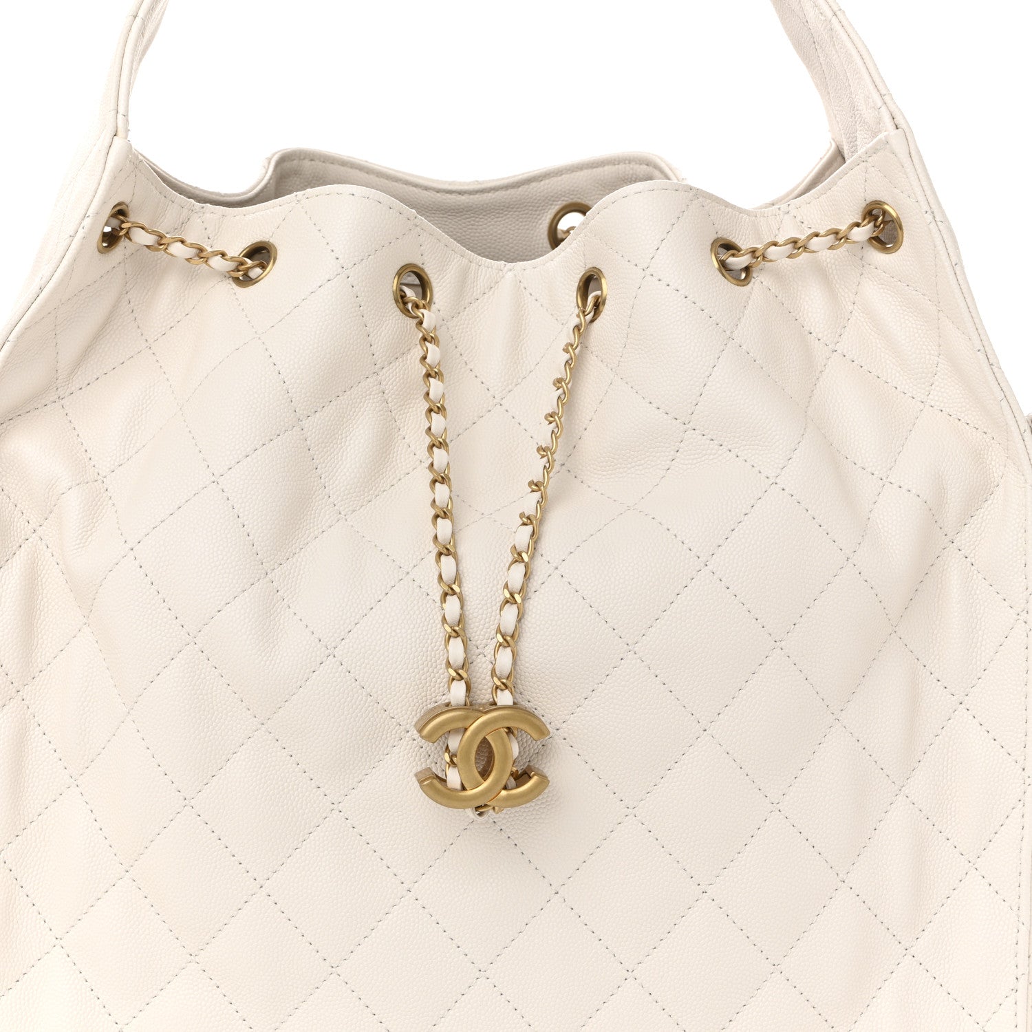Chanel Caviar Quilted Medium Chanel 25 Handbag White 16 of 21