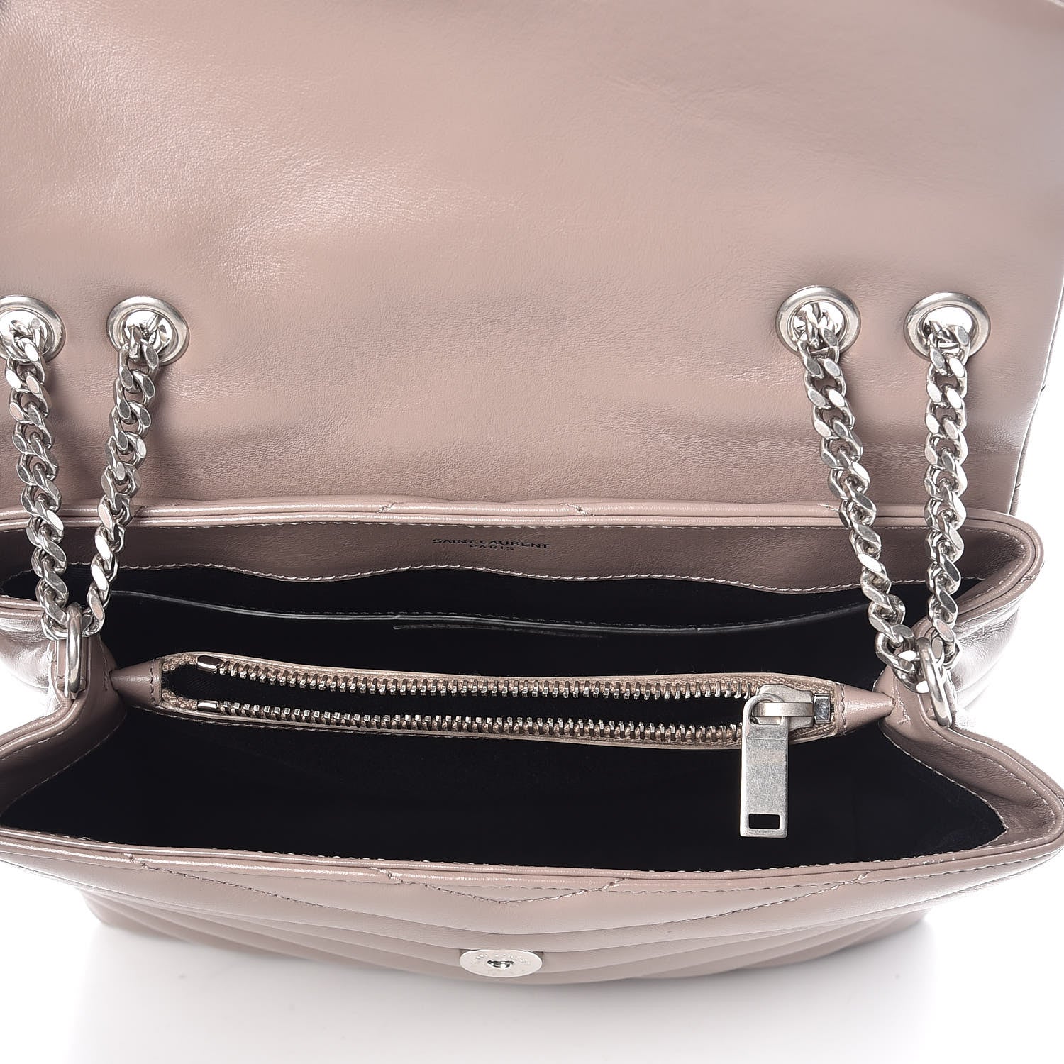 Saint Laurent Calfskin Y Quilted Monogram Small Loulou Chain Satchel Mink 6 of 11