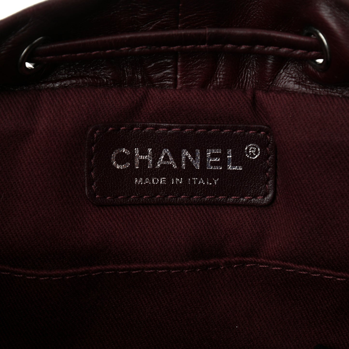 Glazed Calfskin Quilted Small Salzburg Backpack Burgundy