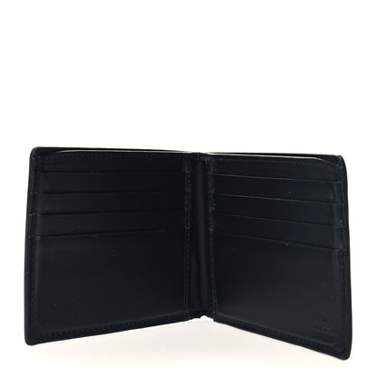 Gucci GG Supreme Monogram Selleria Calfskin Web New Web Bi-Fold Wallet Black 5 of 7
