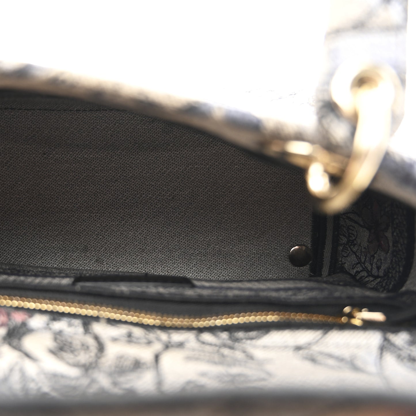 Canvas Embroidered Jardin Magique Medium Lady D-Lite Denim Multicolor