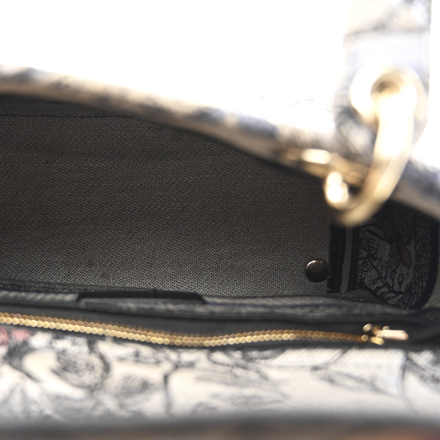 Christian Dior Canvas Embroidered Jardin Magique Medium Lady D-Lite Denim Multicolor 5 of 13