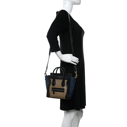 Celine Calfskin Suede Nano Tri-Color Luggage Sand 2 of 12