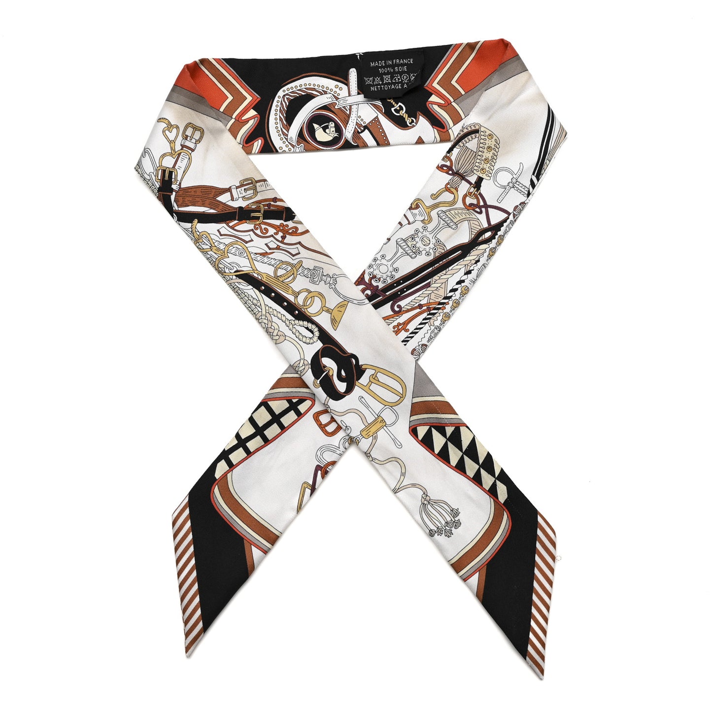 Silk Bouquets Selliers Twilly White Black Caramel