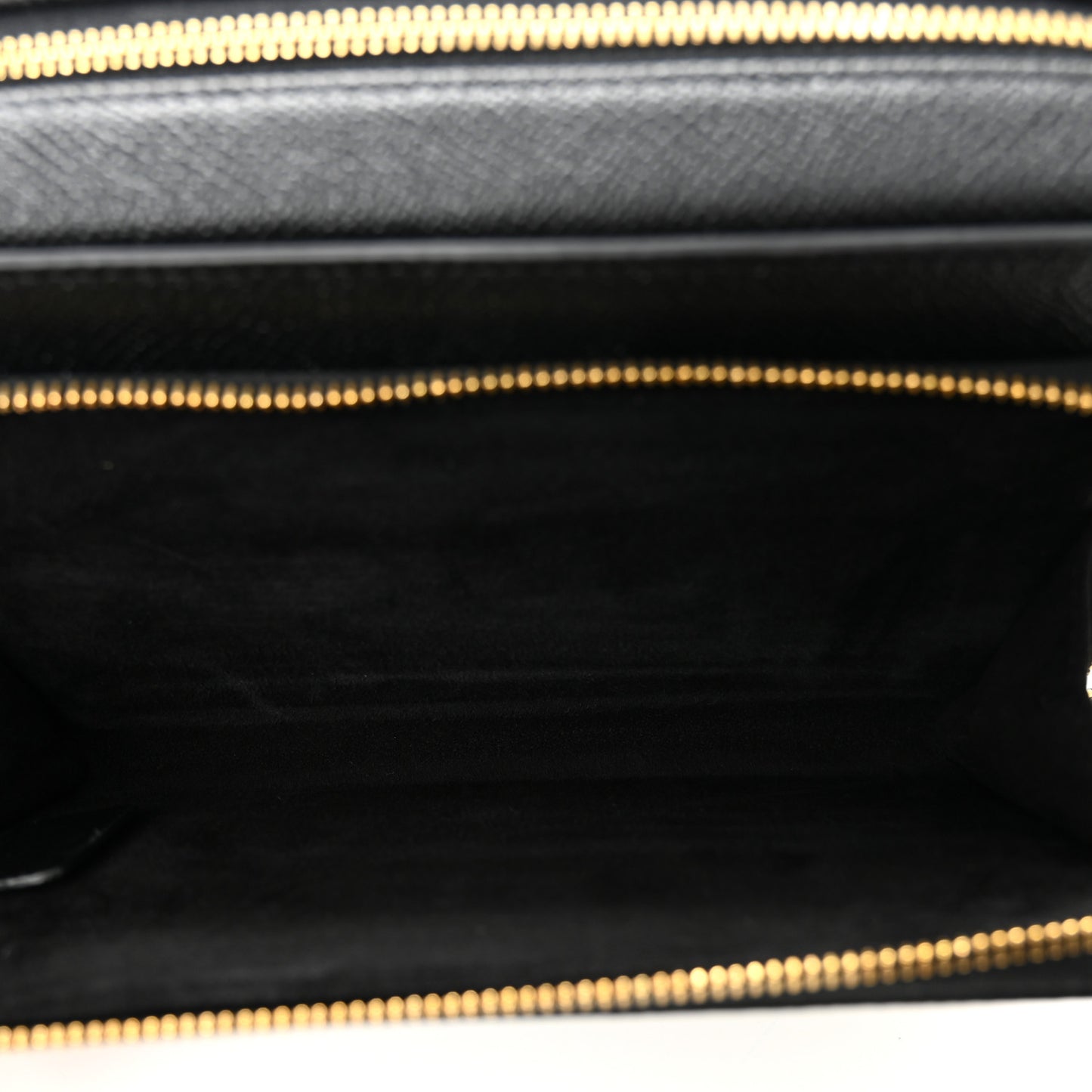 Grained Calfskin Caro Double Pouch Black