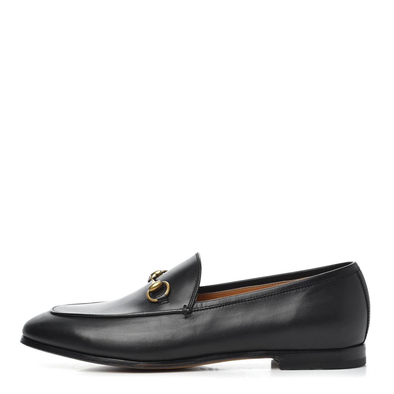 Gucci Calfskin Womens Jordaan Loafers 37.5 Black 1 of 14