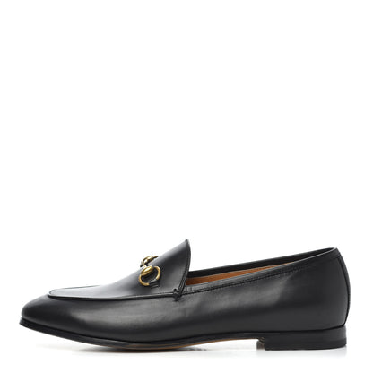 Gucci Calfskin Womens Jordaan Loafers 37.5 Black 1 of 14