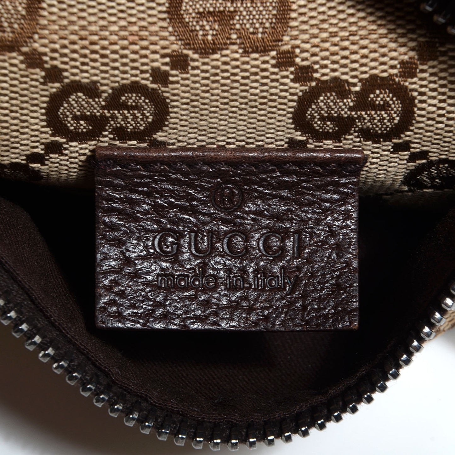 GG Monogram Web Double Pocket Belt Bag Dark Brown
