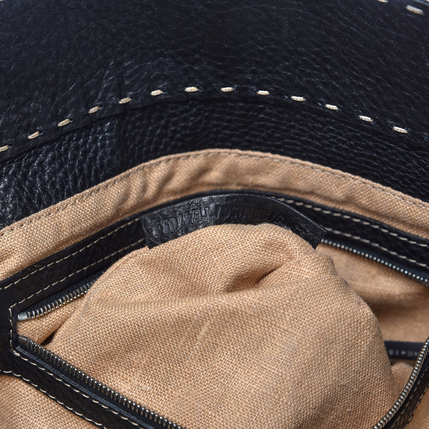 Calfskin Romano Selleria Large Villa Borghese Tote Black