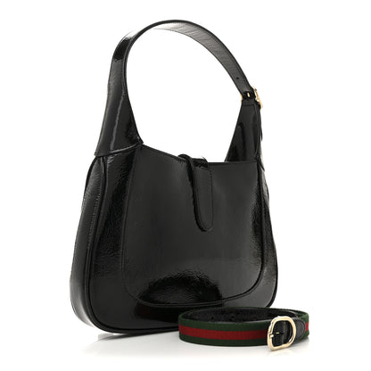 Gucci Patent Calfskin Small Jackie Shoulder Bag Black 3 of 12