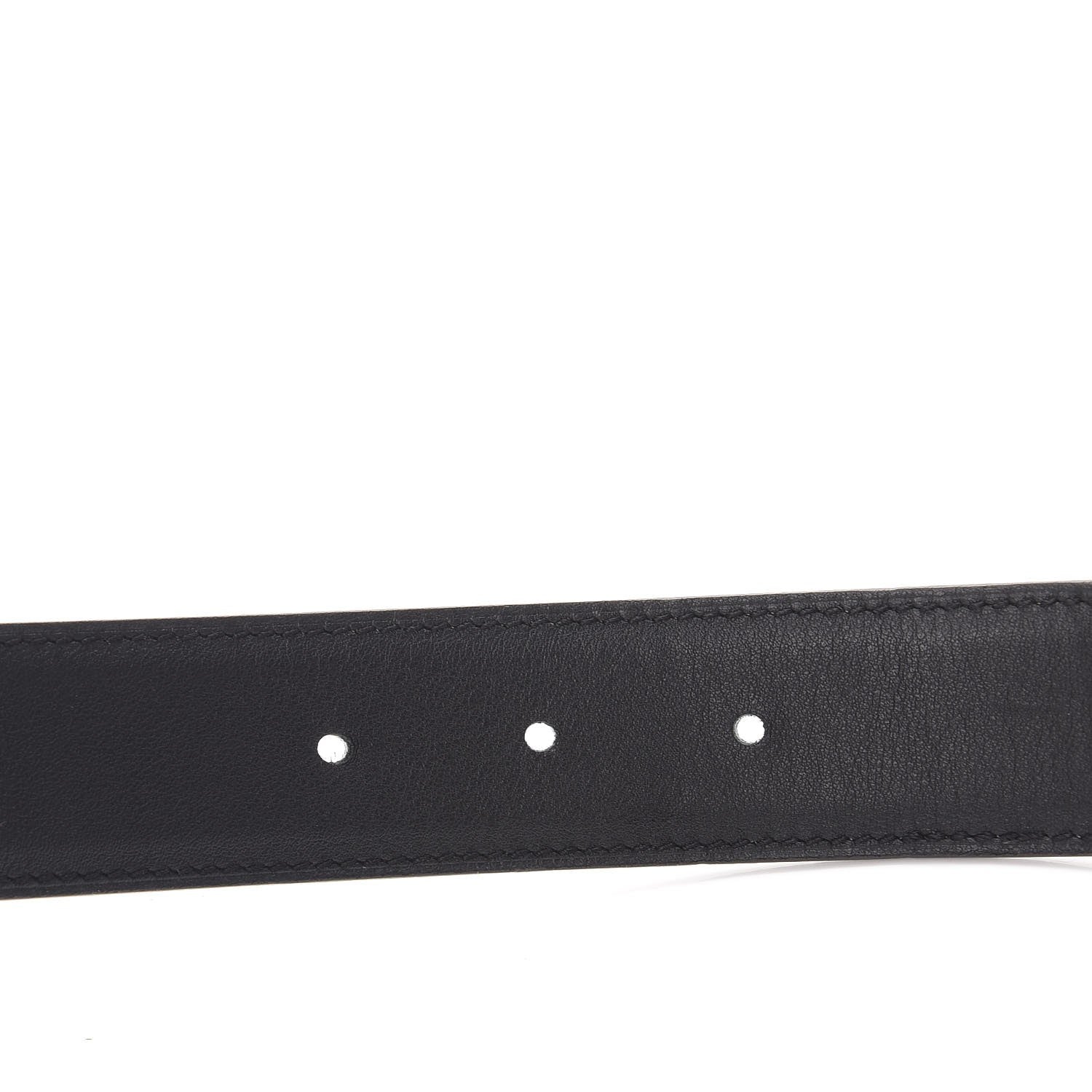 Hermes Swift Epsom 32mm H Belt Strap 85 Black Blue Jean 5 of 7