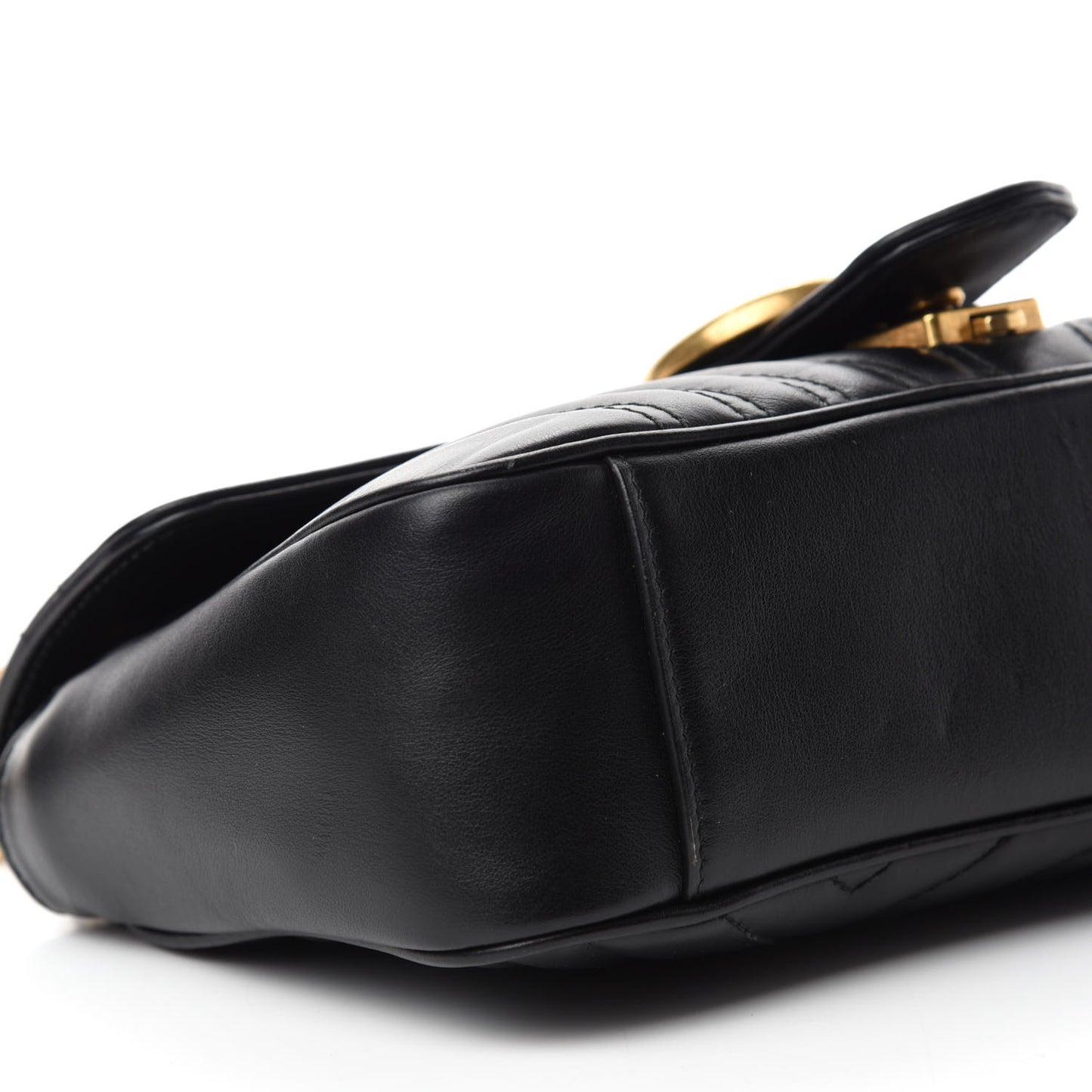 Calfskin Matelasse Small GG Marmont Shoulder Bag Black