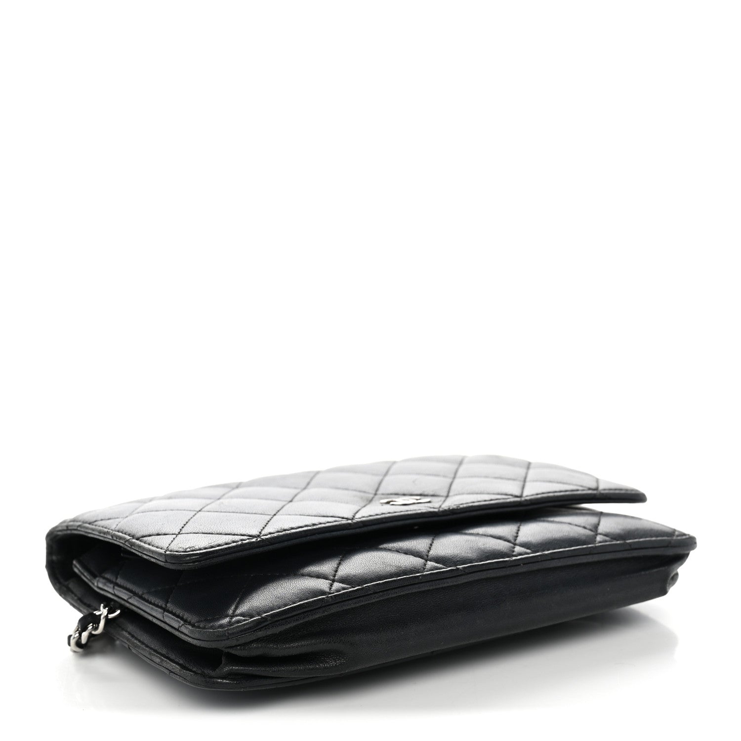 Chanel Lambskin Quilted Wallet On Chain WOC Black 4 of 13